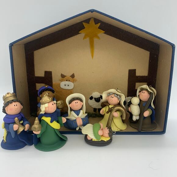 7 polymor clay nativity ornaments - Picture 1 of 6